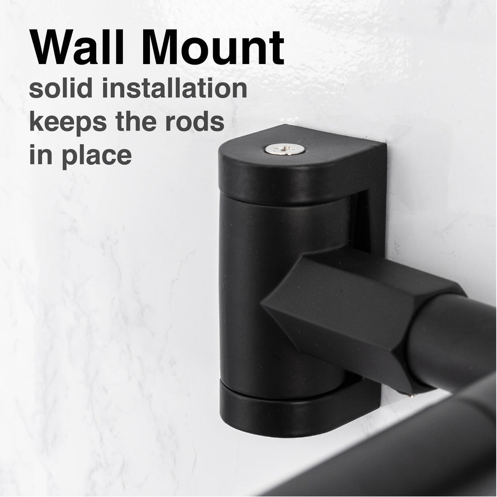 44 in. to 70 in. Double Curved Shower Rod (Matte Black Finish)