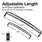 44 in. to 70 in. Double Curved Shower Rod (Matte Black Finish)
