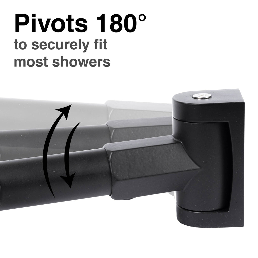 44 in. to 70 in. Double Curved Shower Rod (Matte Black Finish)