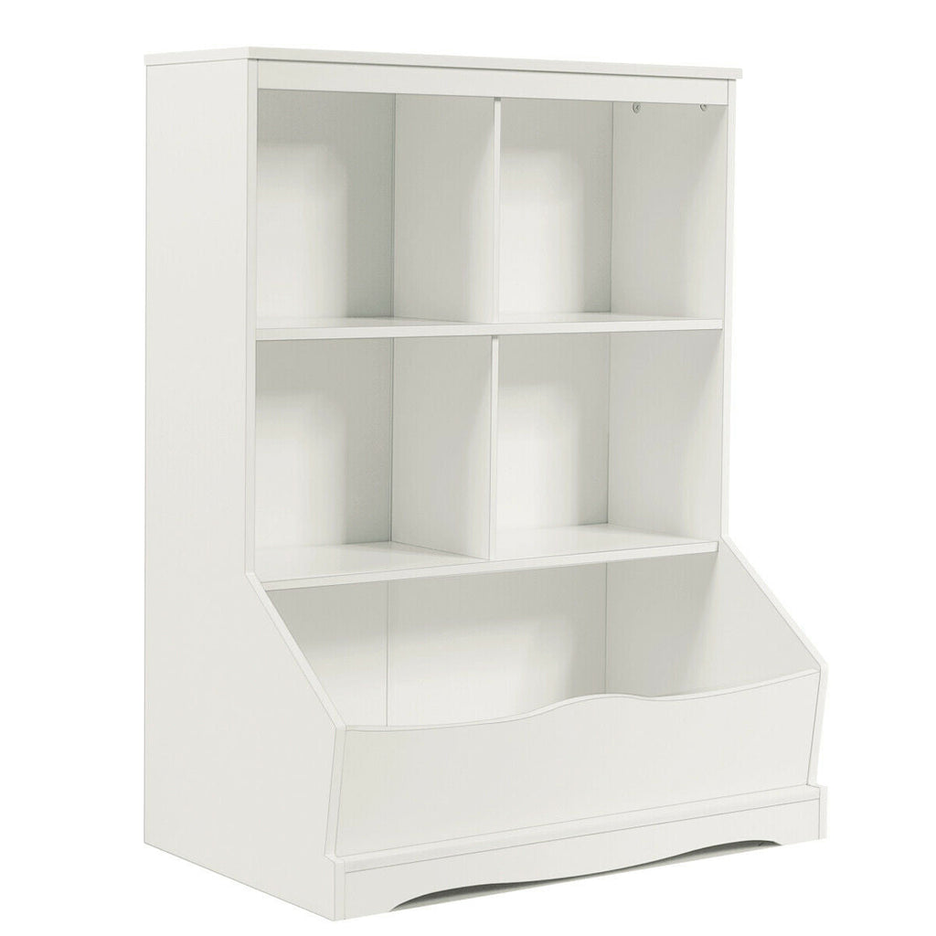 3-Tier Children's Multi-Functional Bookcase Toy Storage Bin Floor Cabinet