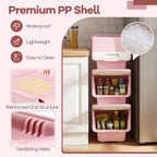 3 Pieces Storage Bins on Wheels Stackable Plastic Boxes with Stay-Open Lid (S)