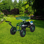 Heavy Duty Garden Cart with Tool Tray and 360 Swivel Seat