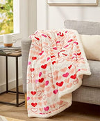 FAITH, HOPE, LOVE HOME DÉCOR Heart Throw Blanket – Ultra Soft Microplush 50"x60" | Cozy Love Theme Gift for Couch, Bed, Travel | Washable