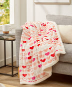 FAITH, HOPE, LOVE HOME DÉCOR Heart Throw Blanket – Ultra Soft Microplush 50"x60" | Cozy Love Theme Gift for Couch, Bed, Travel | Washable