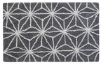 Vibhsa Bath Rug Geometric Pattern in Grey & Ivory