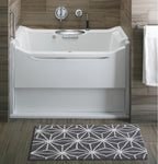 Vibhsa Bath Rug Geometric Pattern in Grey & Ivory