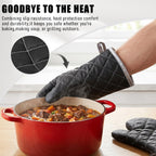 ARCLIBER Quilted Oven Mitts 1 Pair Heat Resistant Classic Kitchen