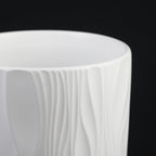 3-Piece White Stoneware Planter Pot Set with Embossed Texture