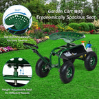 Heavy Duty Garden Cart with Tool Tray and 360 Swivel Seat