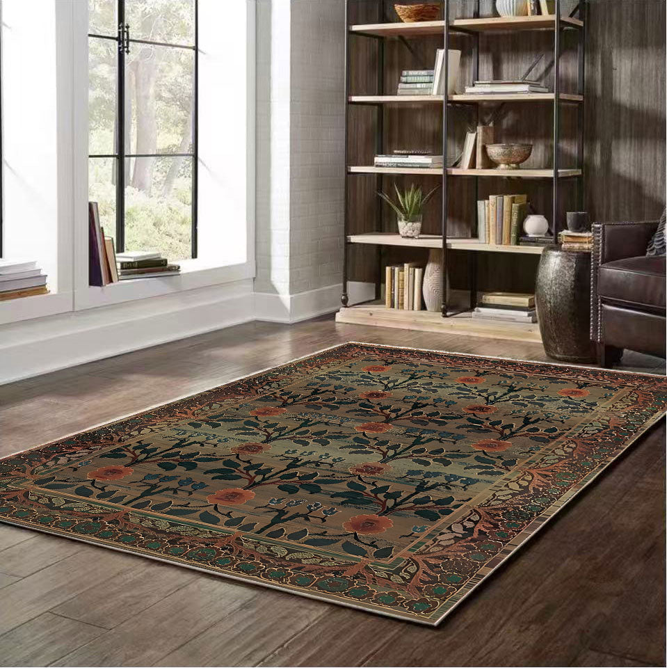 Arts and Crafts Collection Area Rug Ultra Soft Washable Rug, Non Slip Area Rug Indoor, Stain Resistant Rugs for Living Room Bedroom Vintage Home Decor