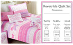 Butterfly Fairisle Pink Purple Striped Sweater Print Cotton Reversible Quilt Bedding Set