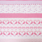 Butterfly Fairisle Pink Purple Striped Sweater Print Cotton Reversible Quilt Bedding Set