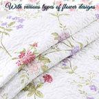 Lucie Light Pink Lavender Floral 3-Piece Reversible Quilt Bedding Set