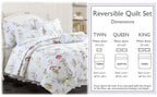 Lucie Light Pink Lavender Floral 3-Piece Reversible Quilt Bedding Set