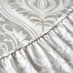 Tache Dreamy Moon Sky Ogee Damask Heather Gray White Bed Sheet Set (TB300)