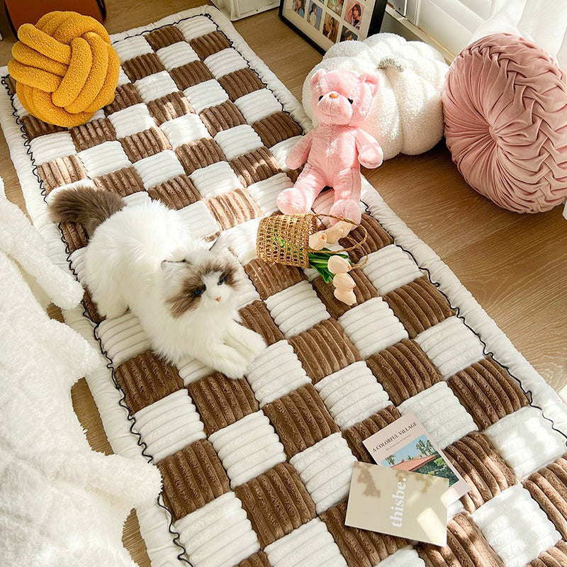 Autumn and winter plush bedside mat anti-skid chenille Mantou mat bedroom tatami sleeping carpet