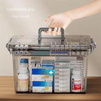 Waterproof Double Layer Transparent Multi Tier Medicine Storage Box Home Bedroom First Aid Storage Container