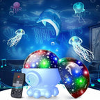 Octopus Jellyfish Starry Sky Light with Remote Control 360 Degree Rotating Projection Music Light Home Bedroom Projection Light