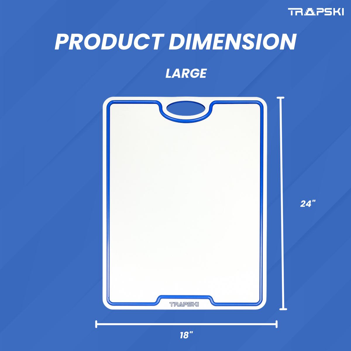 TRAPSKI Premium 1/2 Inch Thick HDPE Cutting Boards | Food-Grade Kitchen Prep Surface | Juice Grooves | Made in the USA