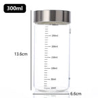 100-500ml Glass Bottle with Scale High Borosilicate Heat-resistant Glass Seal Jar Kitchen Seasoning Spices Storage Bottle Gadget