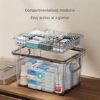 Waterproof Double Layer Transparent Multi Tier Medicine Storage Box Home Bedroom First Aid Storage Container