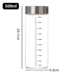 100-500ml Glass Bottle with Scale High Borosilicate Heat-resistant Glass Seal Jar Kitchen Seasoning Spices Storage Bottle Gadget