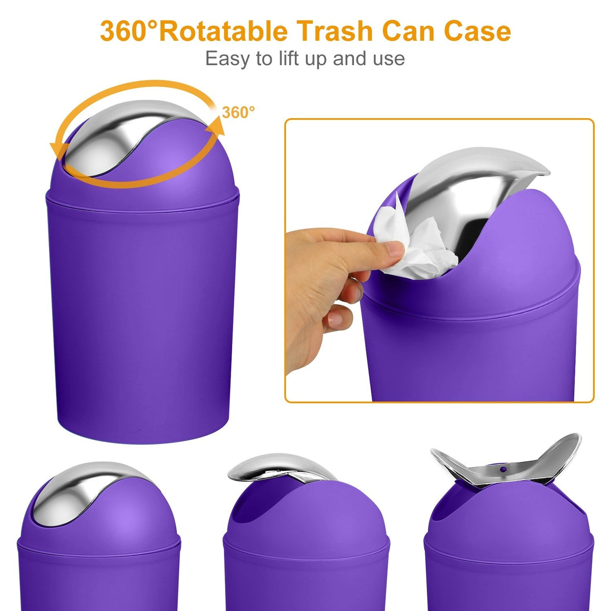 Bathroom Accessories Set 6 Pcs Bathroom Set Ensemble Complete Soap Dispenser Toothbrush Holder Tumbler Soap Dish Toilet Cleaning Brush Trash Can