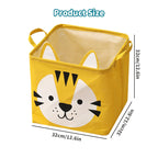 Fabric Cartoon Kids' Toy Storage Bin, Foldable Clothing Organizer & Laundry Hamper, Creative Living Room Storage Basket