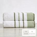 Decorative Cotton Stripe Bath Towel Set - Noelle Collection