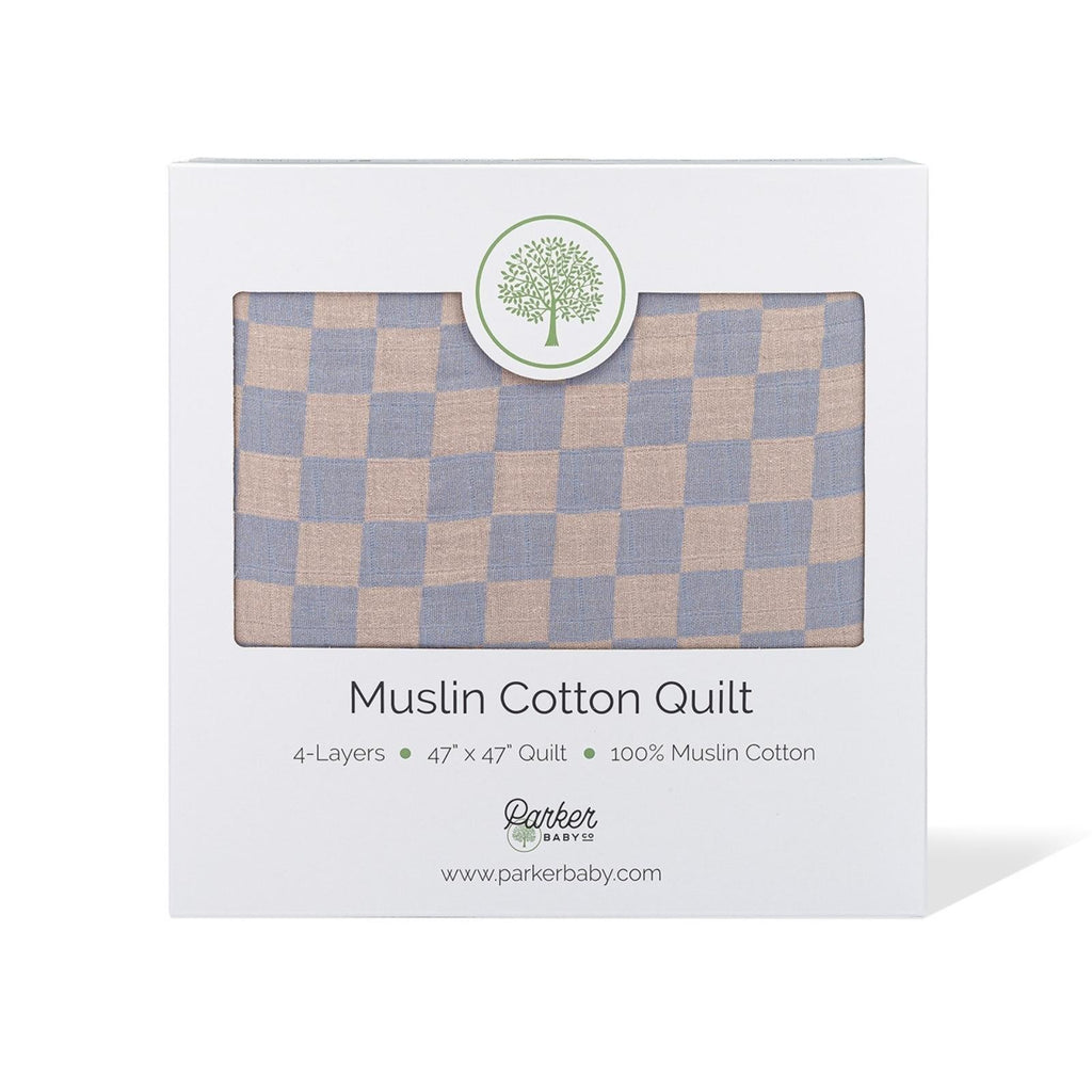 Stormy Blue Checker Quilt